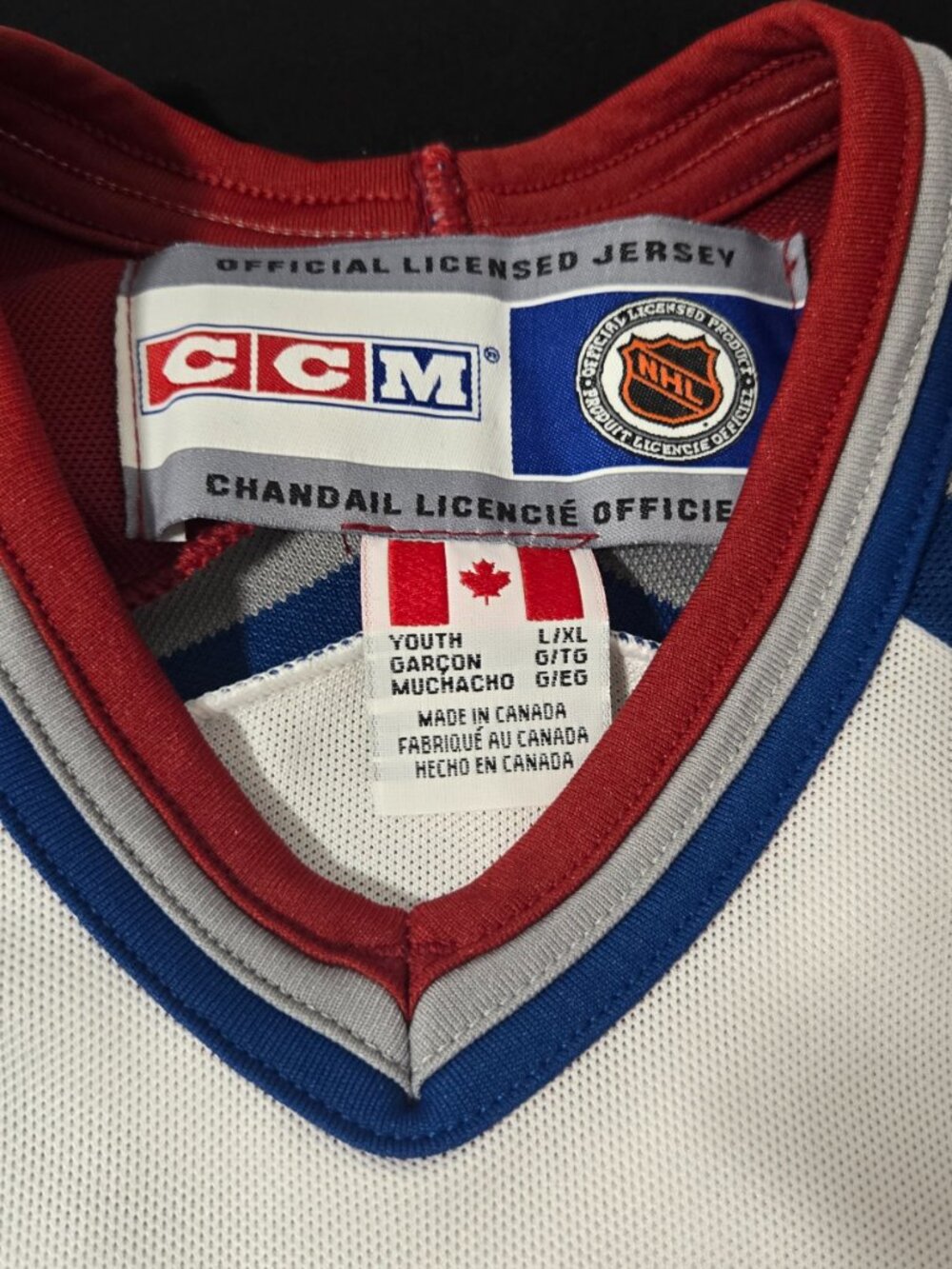 π Vintage CCM Colorado Avalanche NHL Jersey Youth L/XL Made in Canada π - Picture 6 of 8